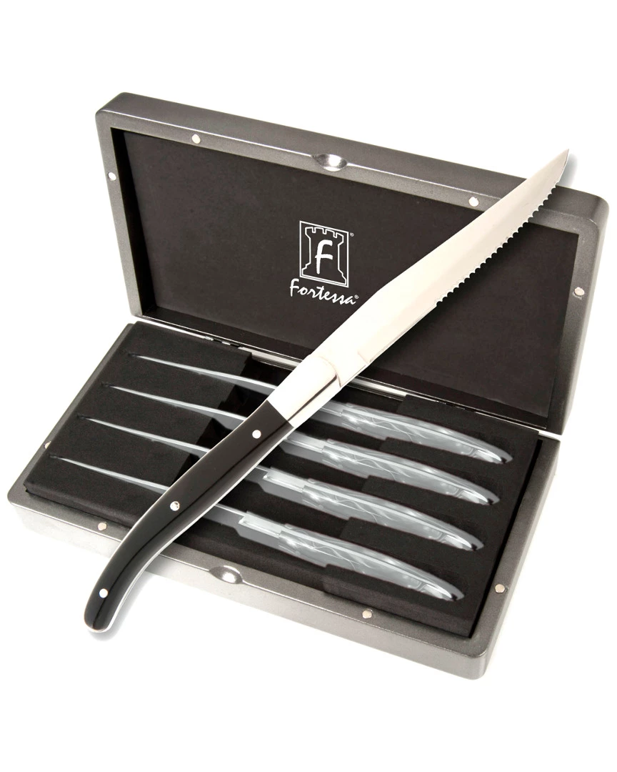 Fortessa Set Of 4 Provencal Black Handle Steak Knives Home Flatware & Cutlery 3 Fortessa Set Of 4 Provencal Black Handle Steak Knives Home Flatware & Cutlery