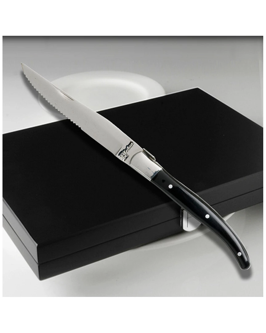 Fortessa Set Of 4 Provencal Black Handle Steak Knives Home Flatware & Cutlery 4 Fortessa Set Of 4 Provencal Black Handle Steak Knives Home Flatware & Cutlery - Image 2