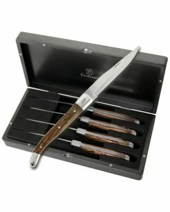 Fortessa 4pc Provencal Non-Serrated Light Wood Steak Knives Home Flatware & Cutlery